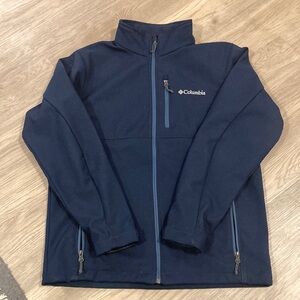 Columbia Men’s Blue Fleece Jacket with Stand-Up Collar